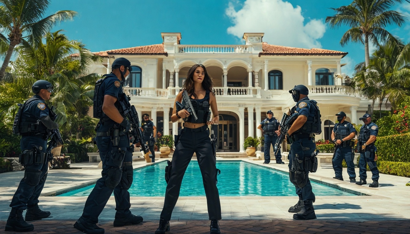 "Security Incident at Influencer Mansion in Miami: OnlyFans Star Sophie Rain's Stalker Standoff"